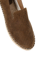 Woman Tan Patterned Suede Espadrilles | Derimod