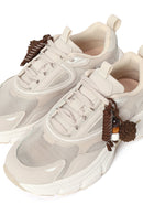 Women's Beige Lace-up Chunky Sole Charm Sneakers | Derimod
