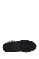 Woman Black Zippered Wedge Heeled Boots | Derimod