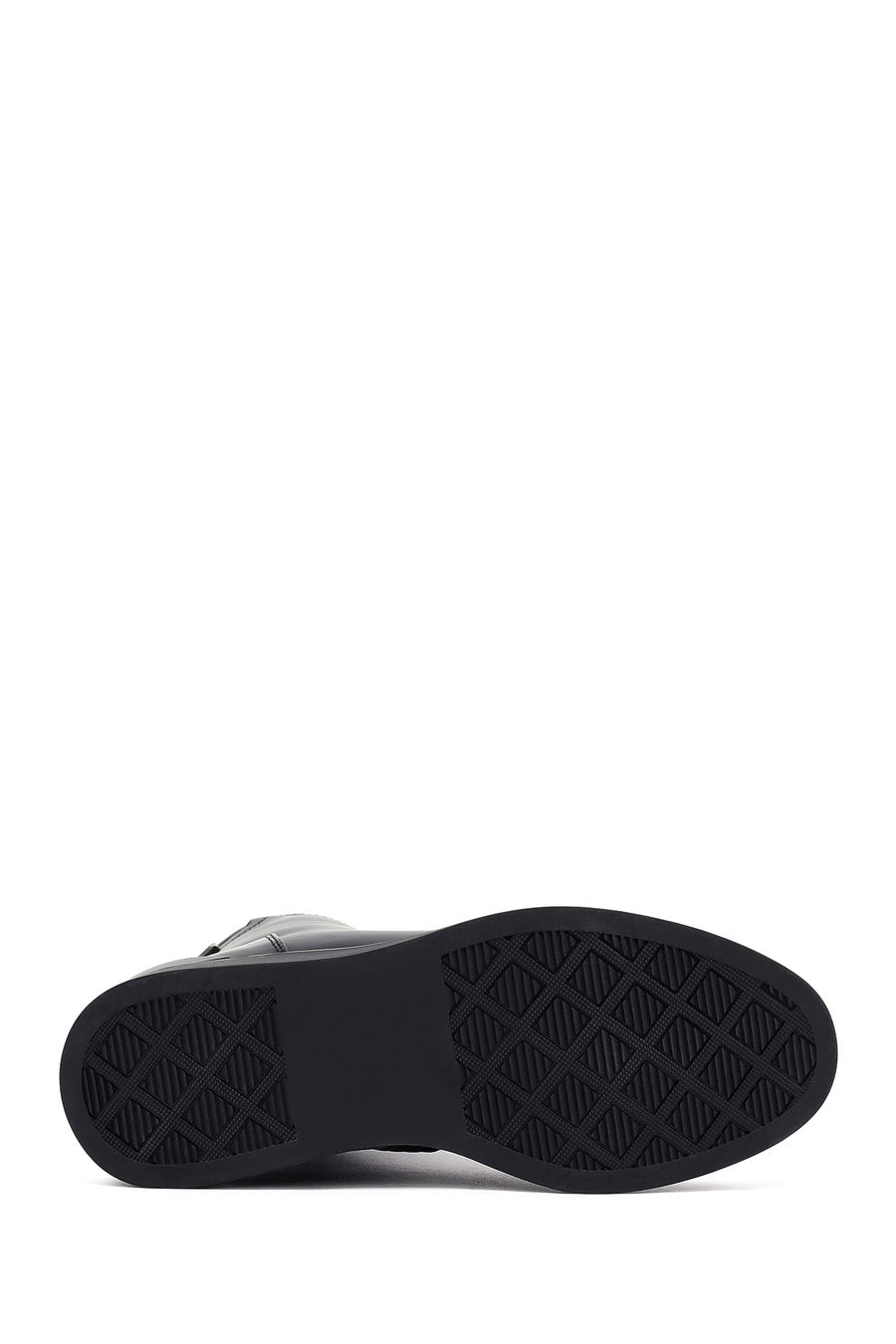 Woman Black Zippered Wedge Heeled Boots