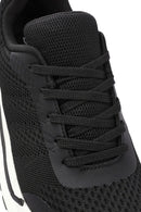 Men's Black Lace-Up Fabric Sneakers | Derimod