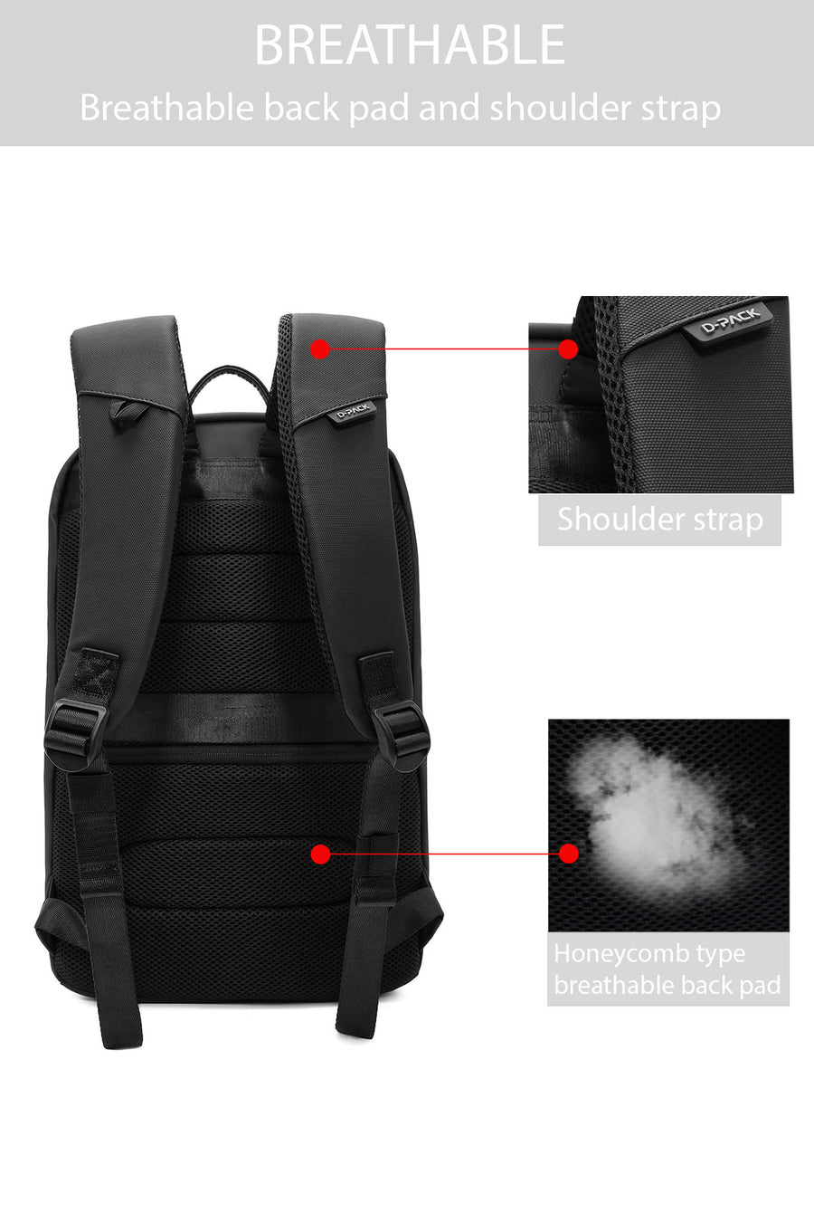 D-Pack Unisex Siyah Kumaş Sırt Çantası
