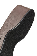 Woman Black Thick-Soled Patent Leather Slippers | Derimod