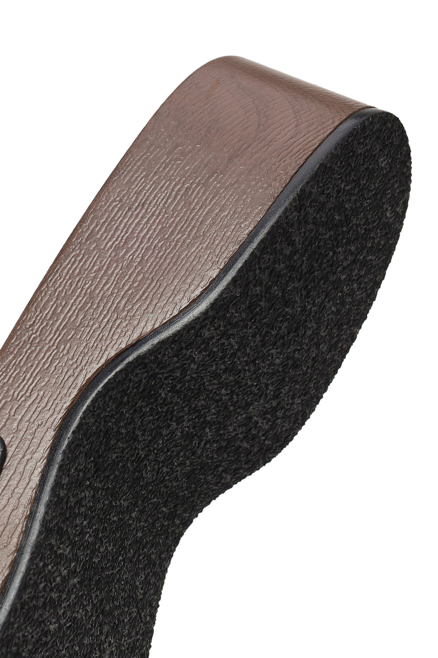 Woman Black Thick-Soled Patent Leather Slippers