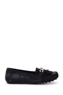 Black Women's Leather Ballerinas | Derimod
