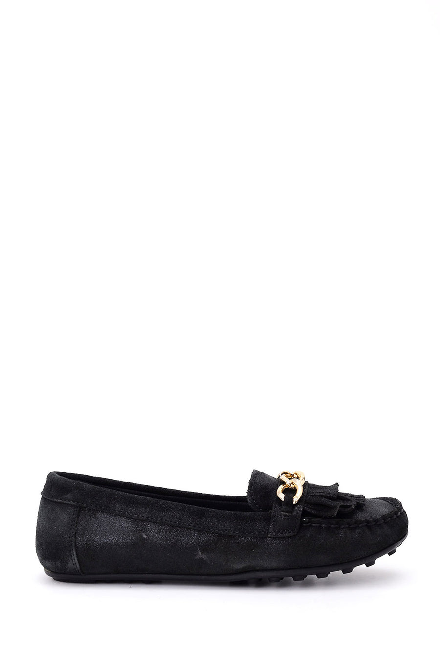 Black Women's Leather Ballerinas 17WFD1399SM | Derimod