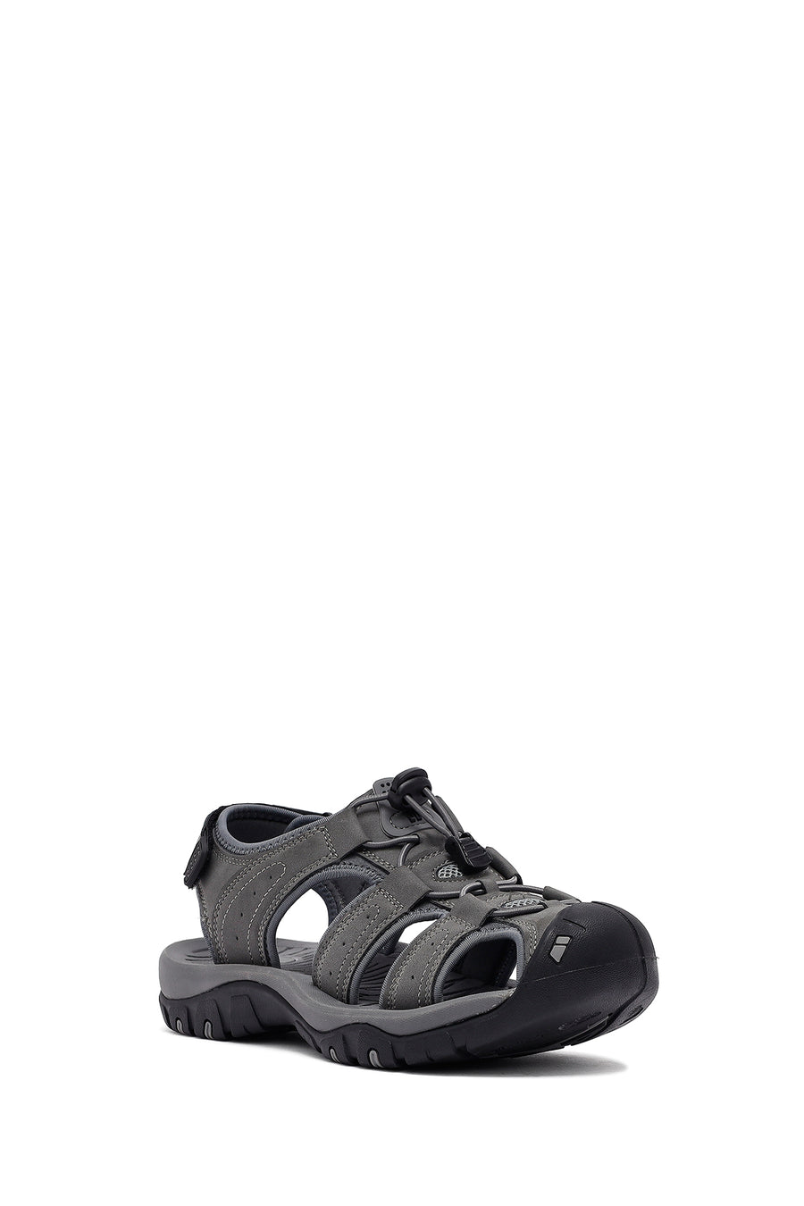 Male Grey Leather Outdoor Sandals