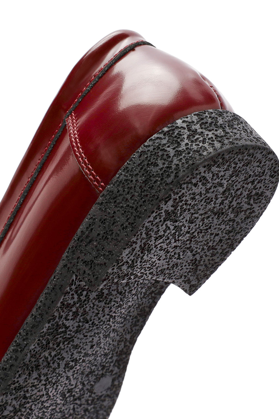 Women's Burgundy Accessory Detailed Leather Masculine Loafer