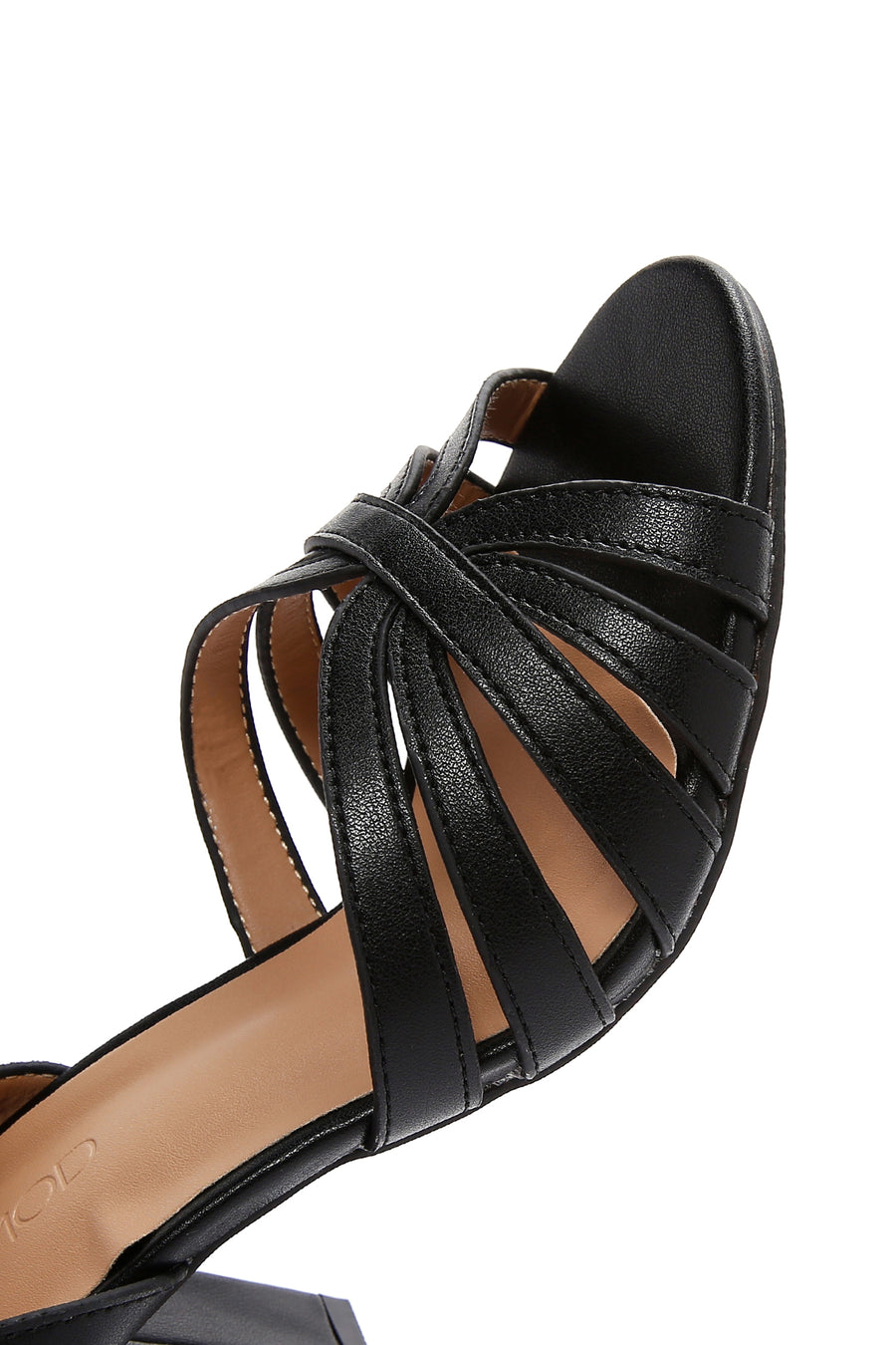 Women's Black Ankle Strap Thick Heeled Sandals