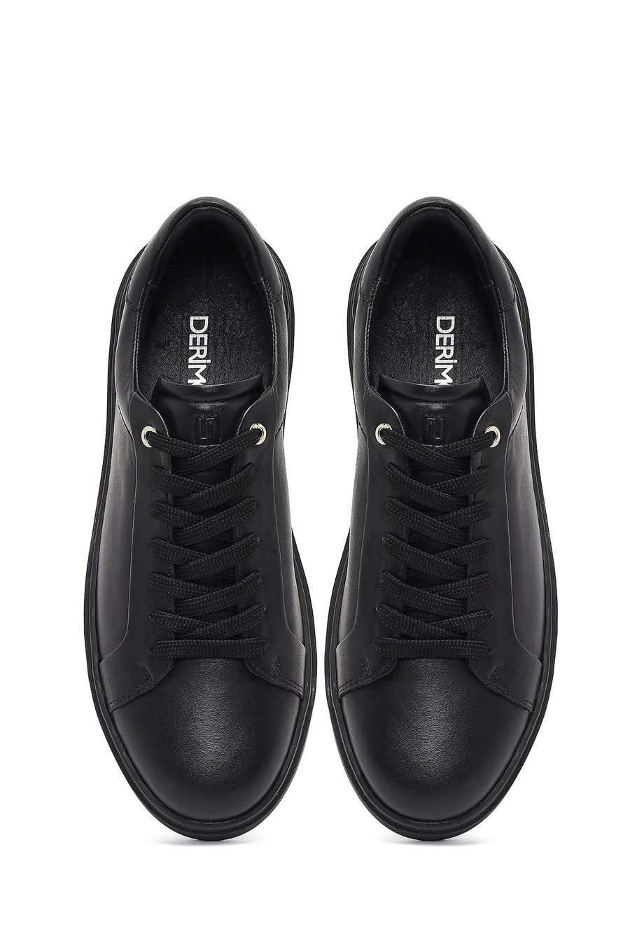 Men's Black Lace-Up Leather Sneaker