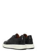 Erkek Siyah Desenli Deri Sneaker | Derimod