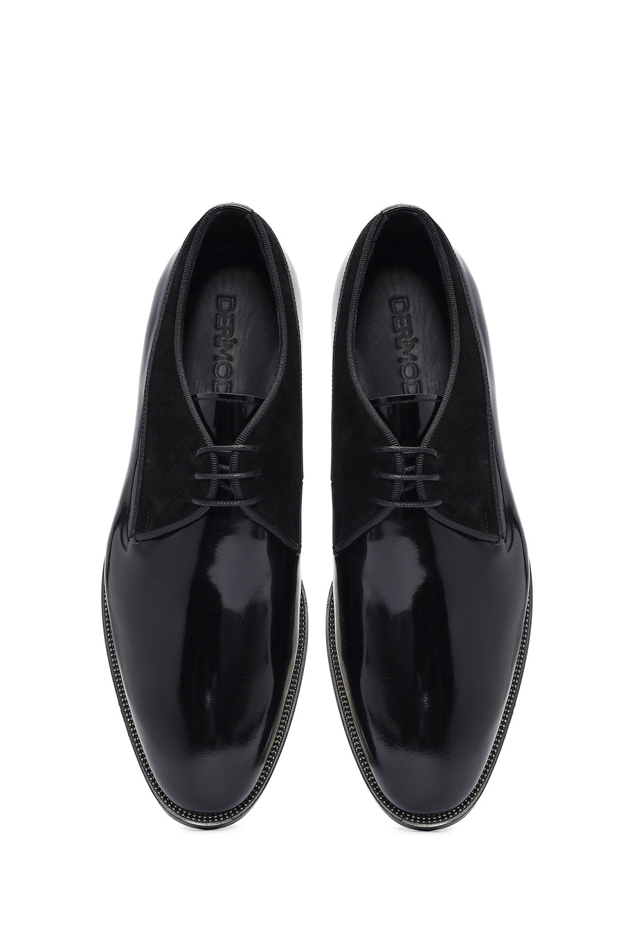 Men's Black Laced Patent Leather Classic Shoes