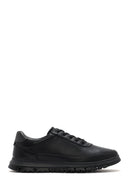 Men's Black Lace-Up Leather Casual Sneaker | Derimod