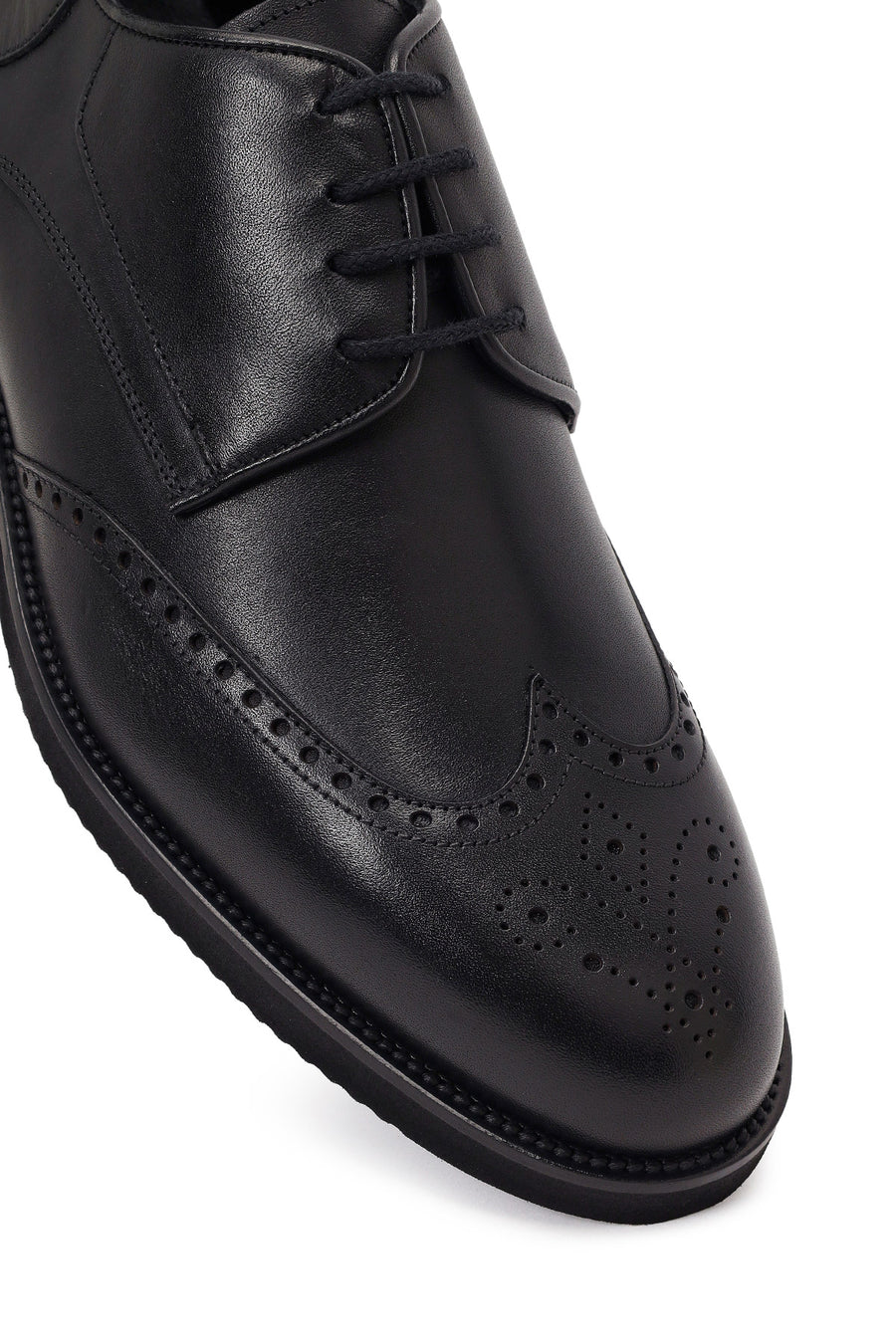 Men's Black Lace-up Leather Casual Shoes