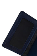 Men's Navy Leather Cardholder | Derimod