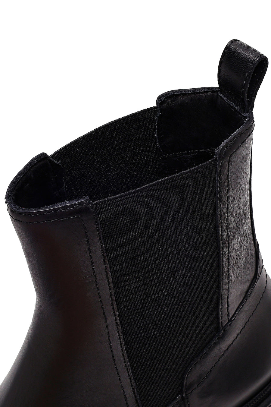 Women's Black Leather Chelsea Boots