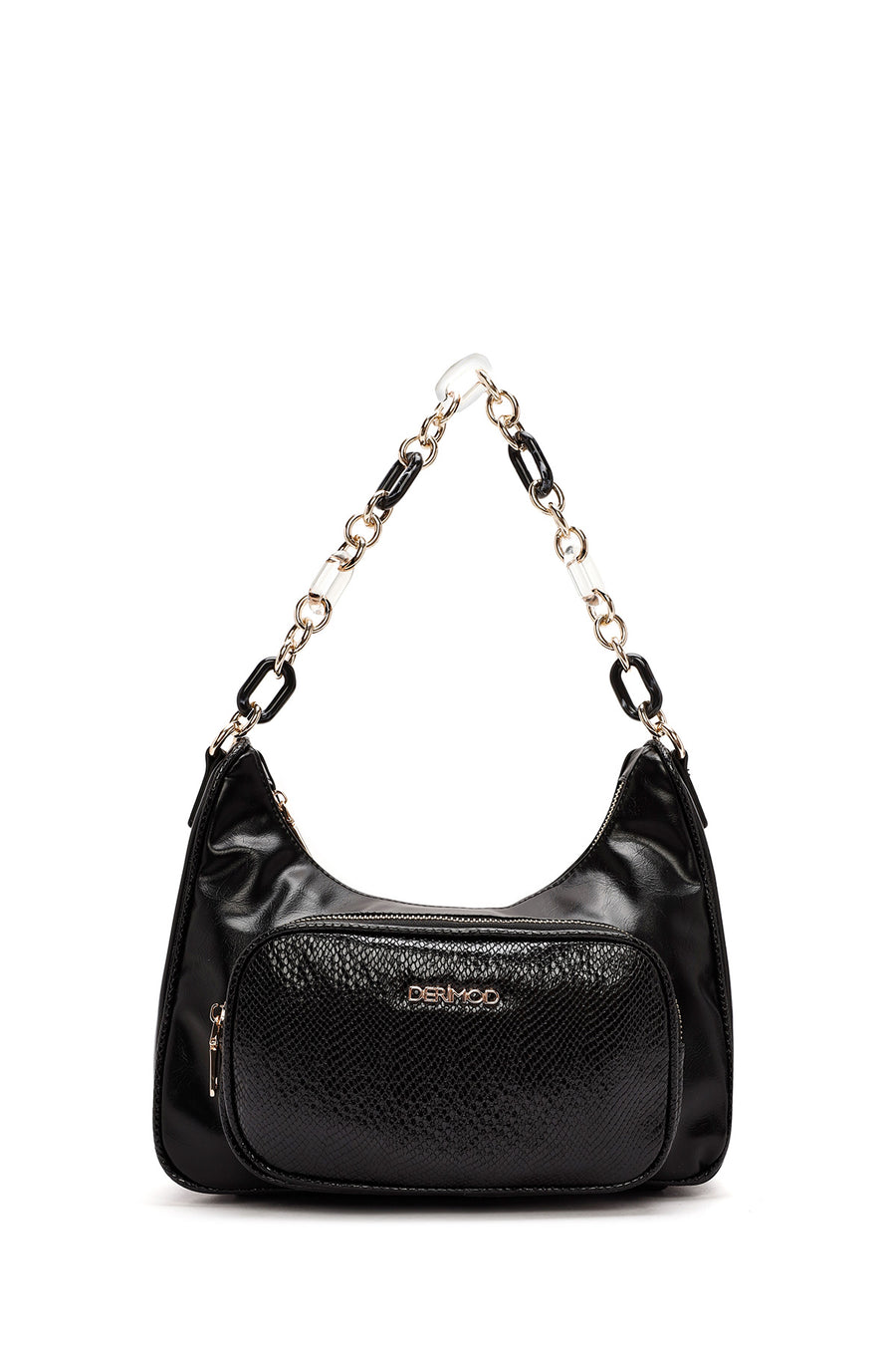 Woman Black Double-Strap Shoulder Bag
