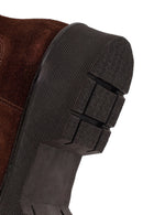 Woman Brown Thick-Soled Suede Chelsea Boots | Derimod