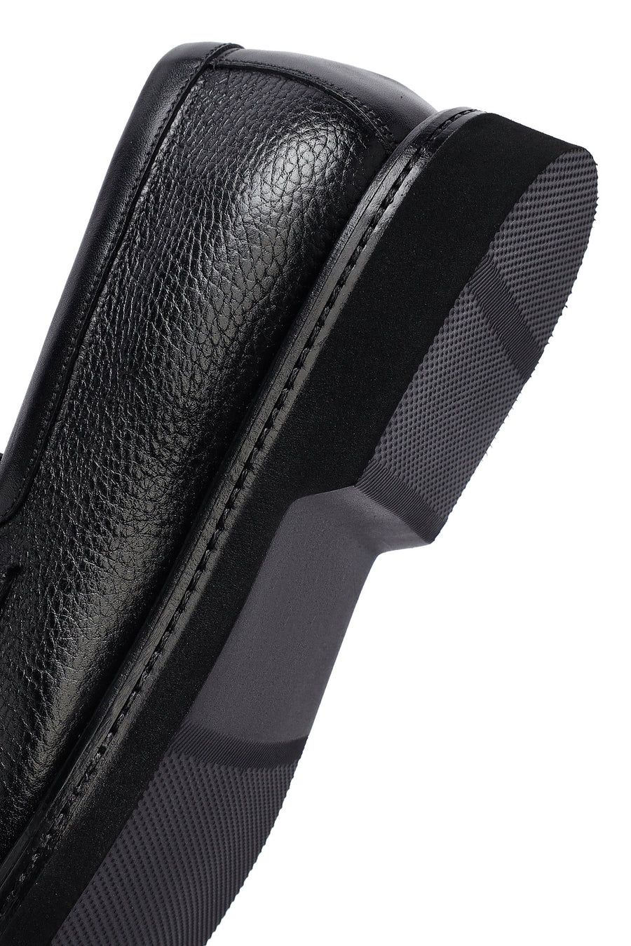Male Black Leather Casual Loafers