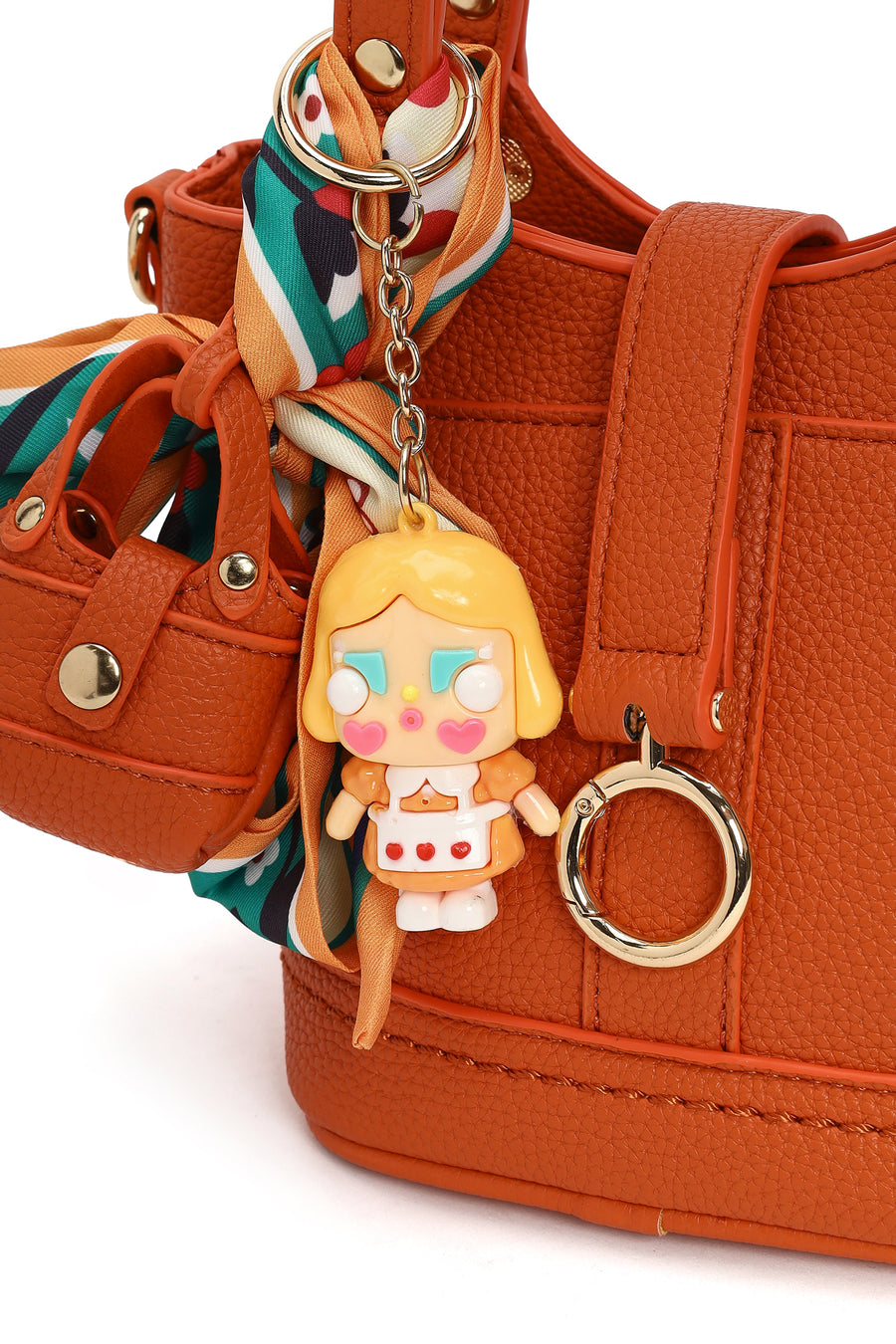 Woman Orange Long-Strap Mini Shoulder Bag
