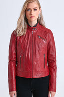 Kylie Women's Leather Jacket | Derimod
