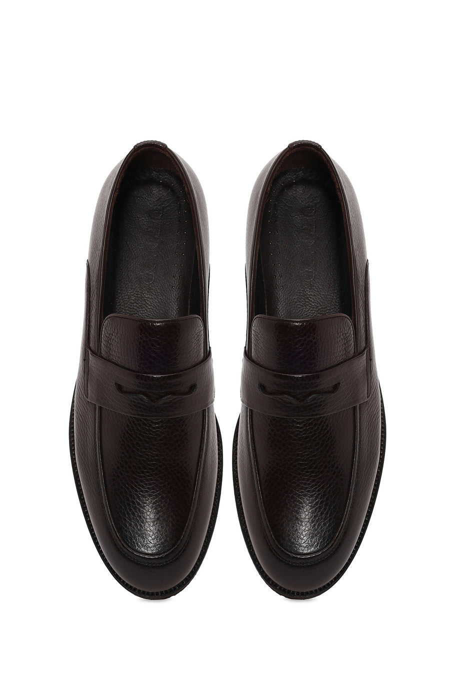 Erkek Kahverengi Deri Klasik Loafer