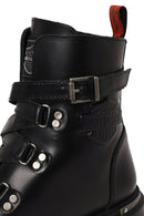 Harley Davidson Woman Black Camiel Zip Closure Leather Boots | Derimod