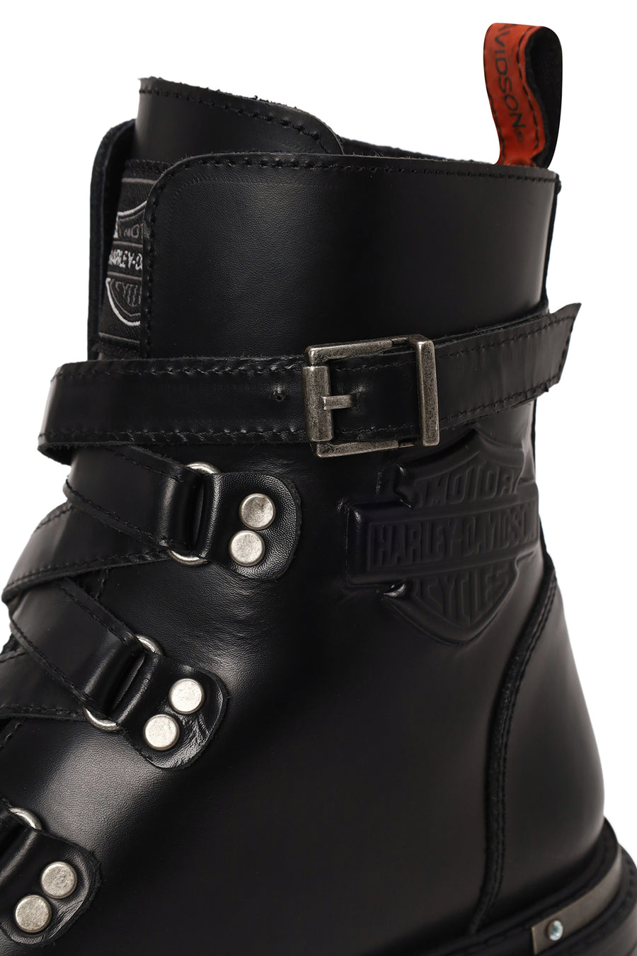 Harley Davidson Woman Black Camiel Zip Closure Leather Boots