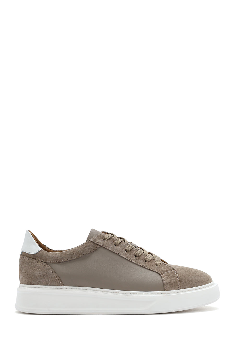 Erkek Bej Bağcıklı Deri Sneaker 26SFD613014 | Derimod