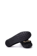 Black Women's Leather Ballerinas | Derimod