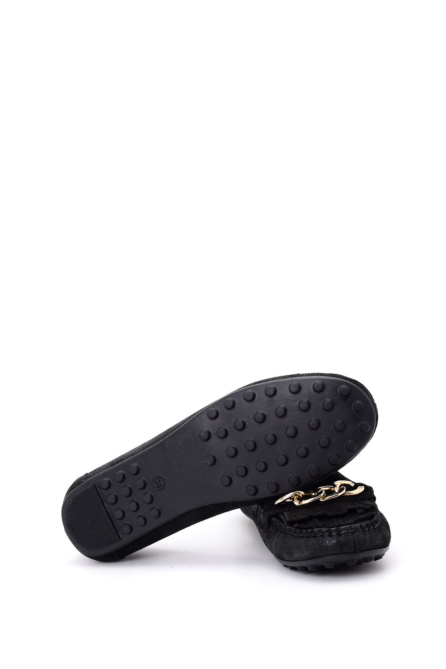 Black Women's Leather Ballerinas