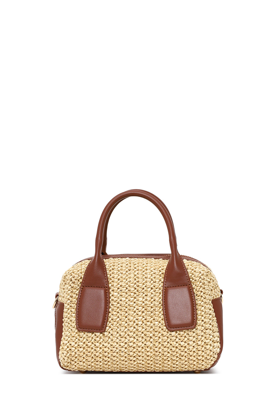Kadın Bej Uzun Asklı Örgülü Hasır Kol Çantası