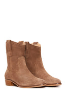 Woman Taba Suet Leather Cowboy Boots | Derimod