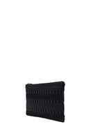 Woman Black Chain-Strap Patterned Clutch Bag | Derimod