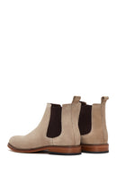 Men's Mink Suede Leather Chelsea Flat Boots | Derimod