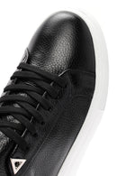 Women's Black Lace-up Thick-Sole Leather Sneaker | Derimod