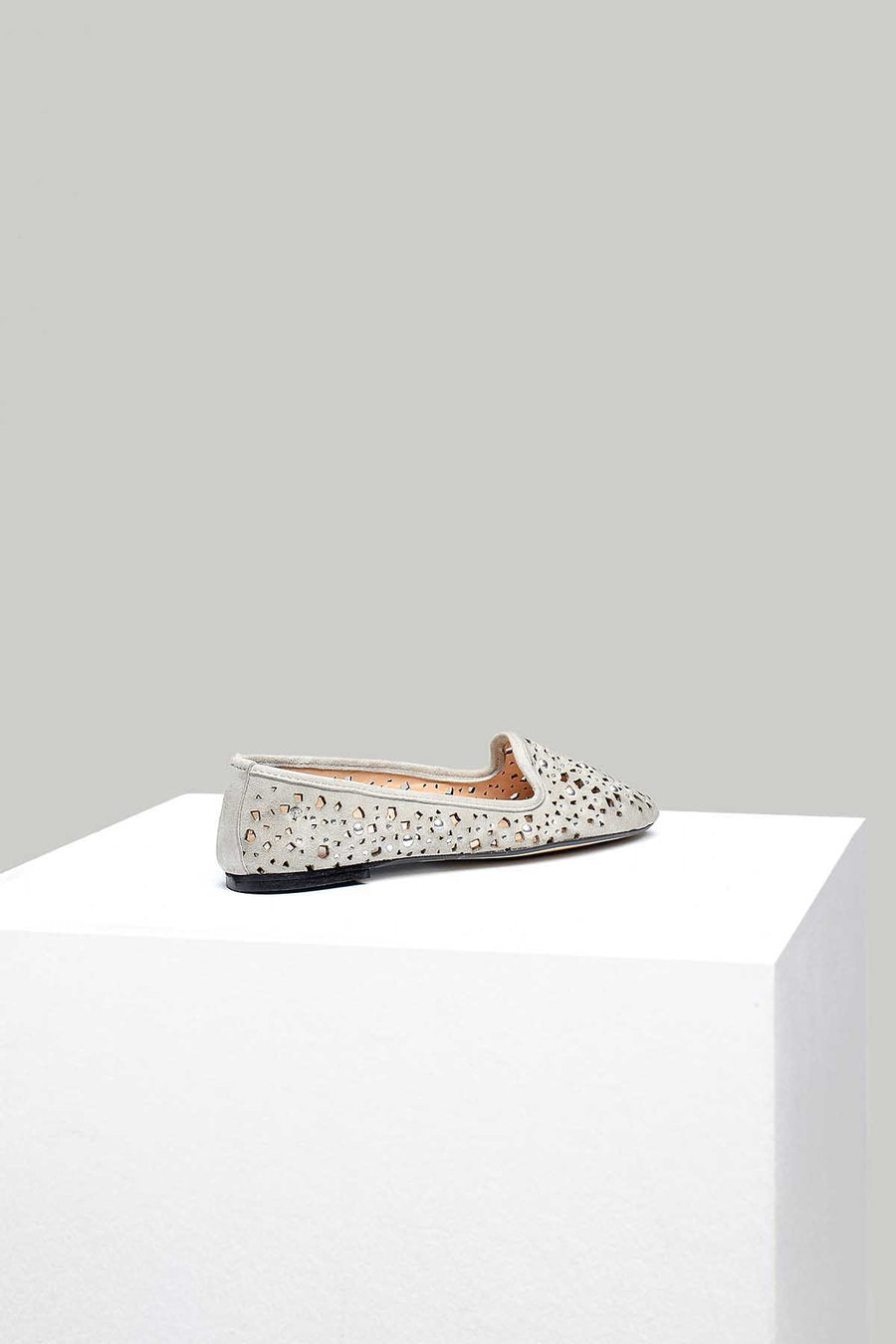 Suede Perforated Women's Leather Ballerinas