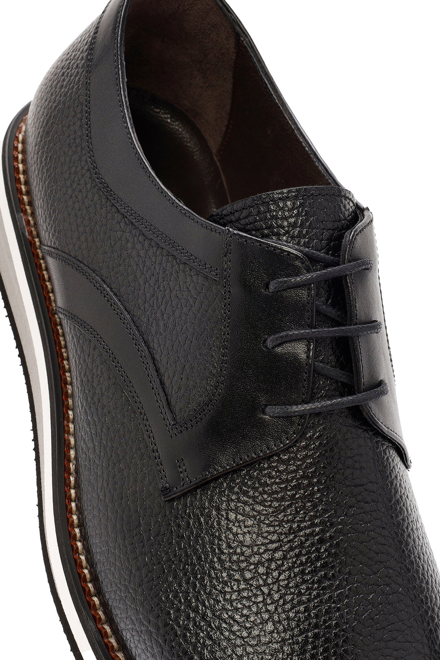 Men's Black Lace-up Leather Casual Shoes