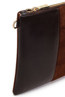 Woman Brown Chain Strap Braided Clutch Bag | Derimod