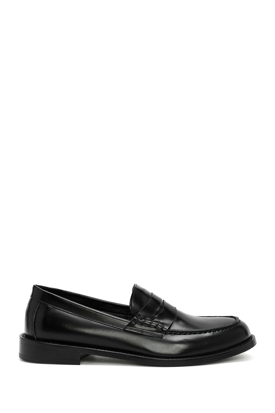 Women's Black Leather Masculine Loafer 24WFD151522 | Derimod