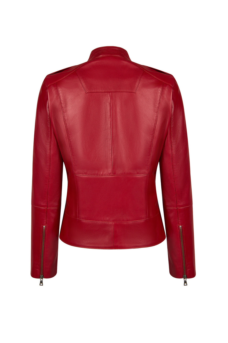 Nora Woman Red Short Leather Jacket