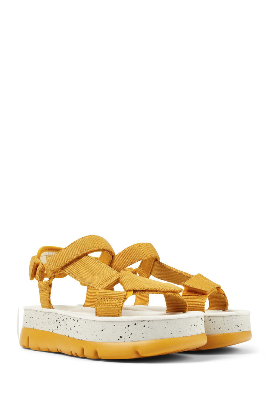 Camper Women's Orange Oruga Up Thick Soled Sandals