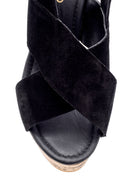 Women's Suede Leather Wedge Heeled Sandals | Derimod