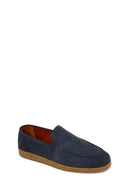 Erkek Lacivert Süet Deri Loafer | Derimod