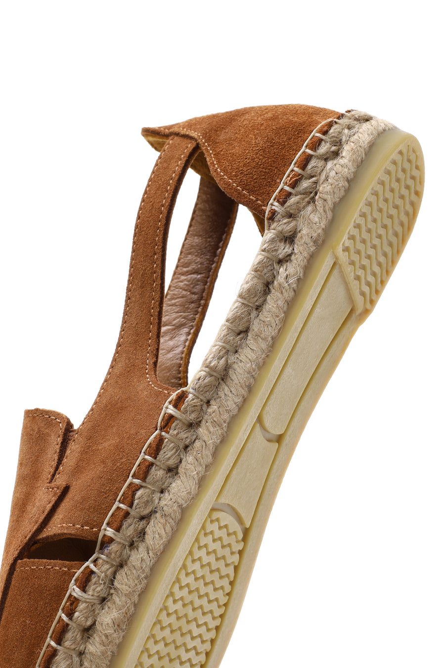 Woman Tan Suede Leather Espadrille Sandals