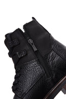 Men's Black Leather Zippered Boots | Derimod