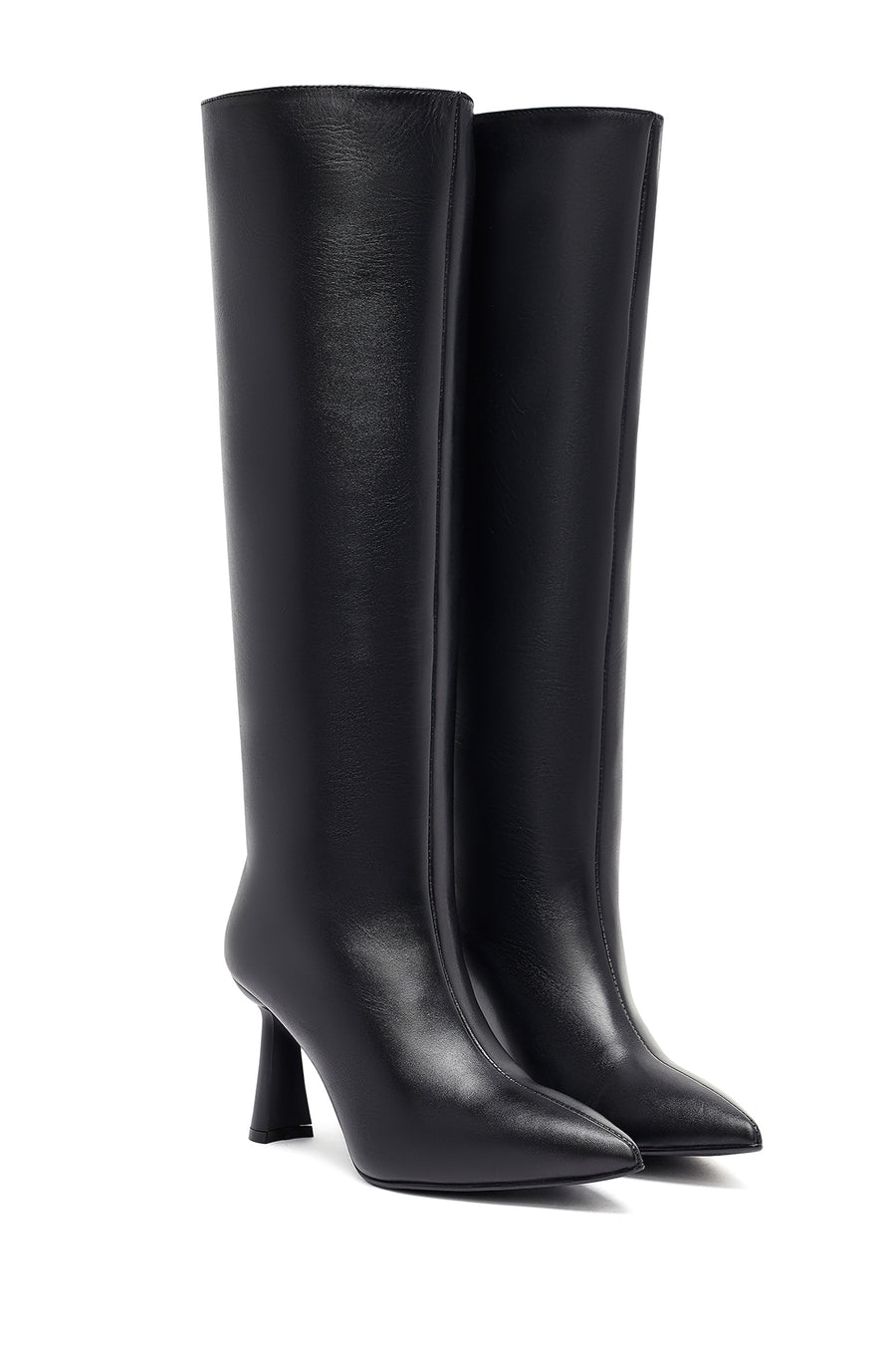 Woman Black Heels Leather Boot