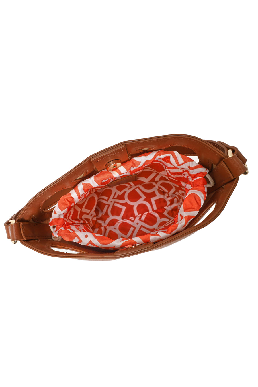 Woman Beige Long-Strap Wicker Shoulder Bag