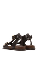 Women's Brown Ankle Strap Leather Sandals | Derimod