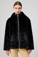 Gardena Women's Black Double-Sided Teddy Coat | Derimod